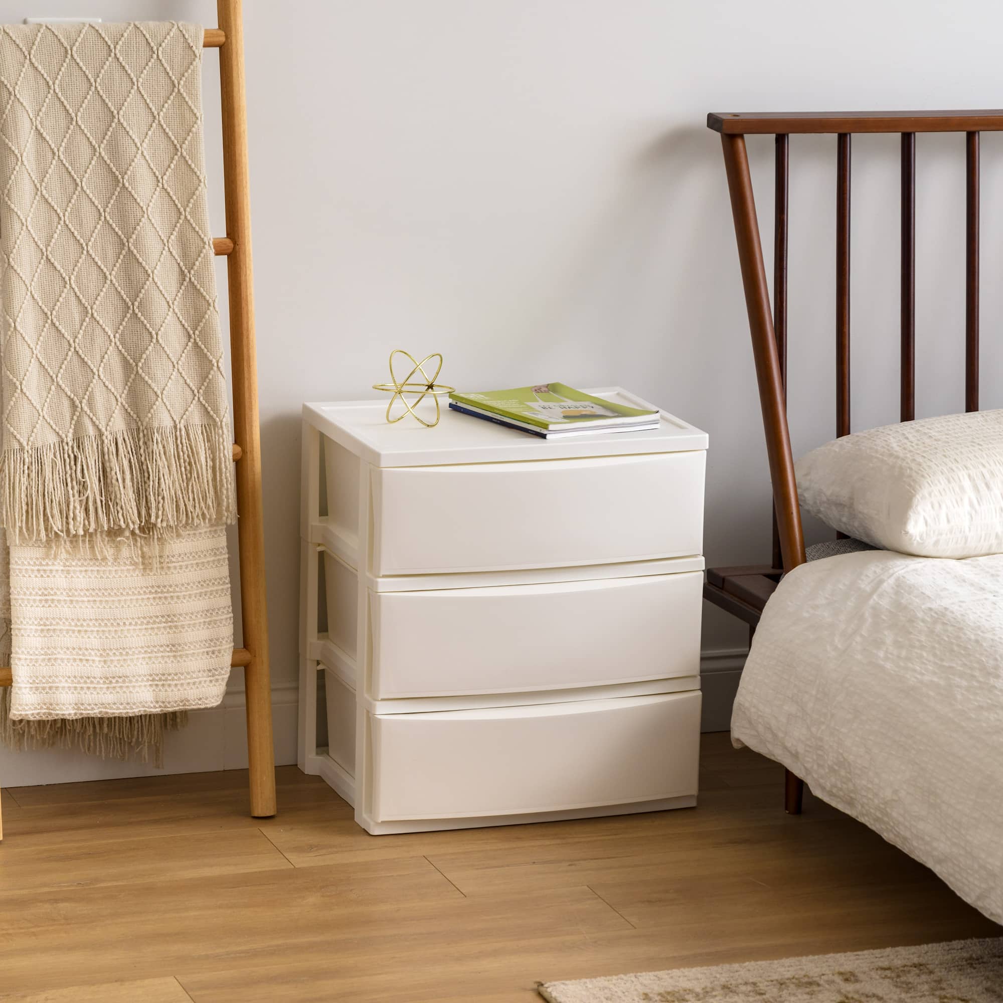 IRIS® 29.5qt. White Wide 3-Drawer Stacking Chests, 2ct.